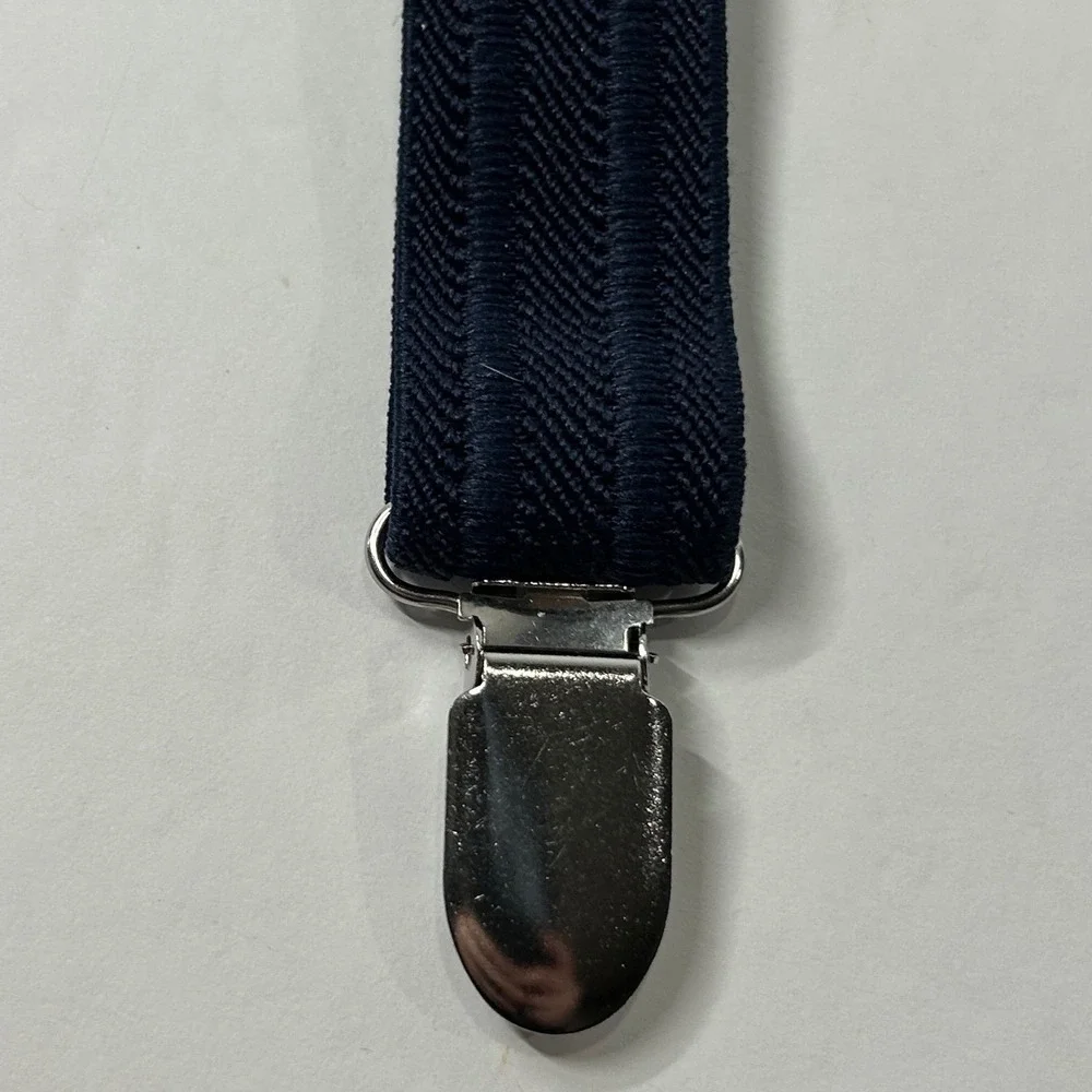 The Childrens Place Kids Navy Herringbone Suspenders Y-Back Adjustable Size 6-16